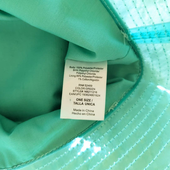 NWOT Girls Aqua Clear Rim Bucket Hat - Picture 3 of 3